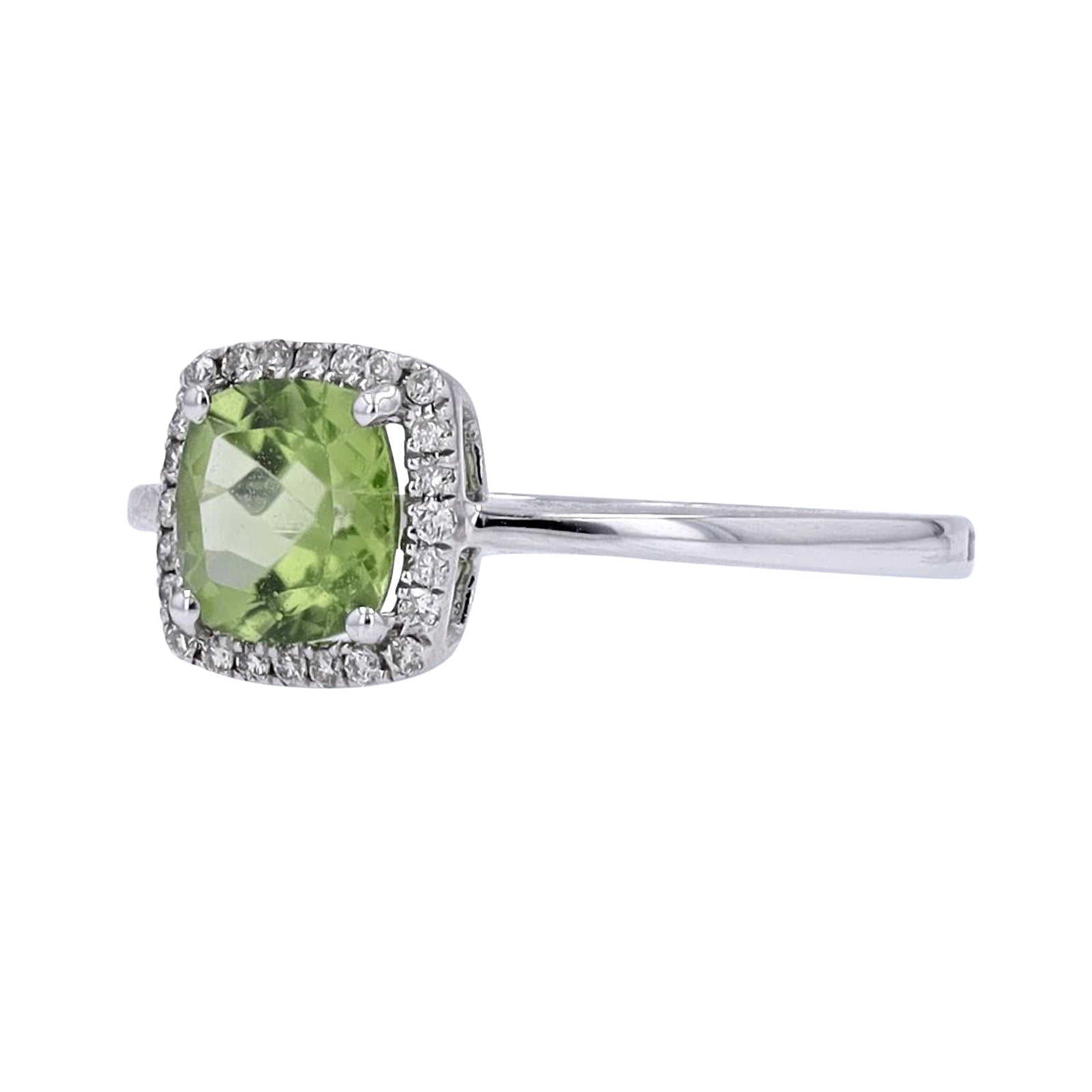 10K WG Cushion Cut Gemstone Center Ring<p><strong>More Colors Available</p></strong>