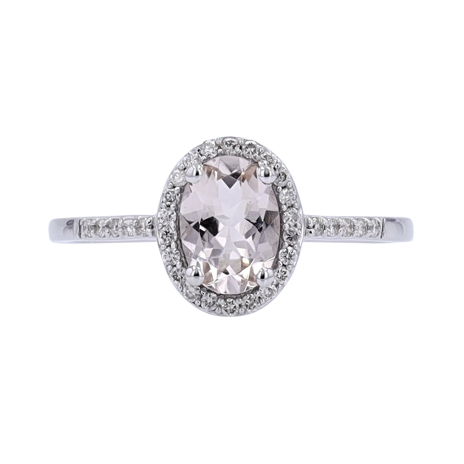 10K WG Oval Halo Gemstone Ring<p><strong>More Colors Available</p></strong>