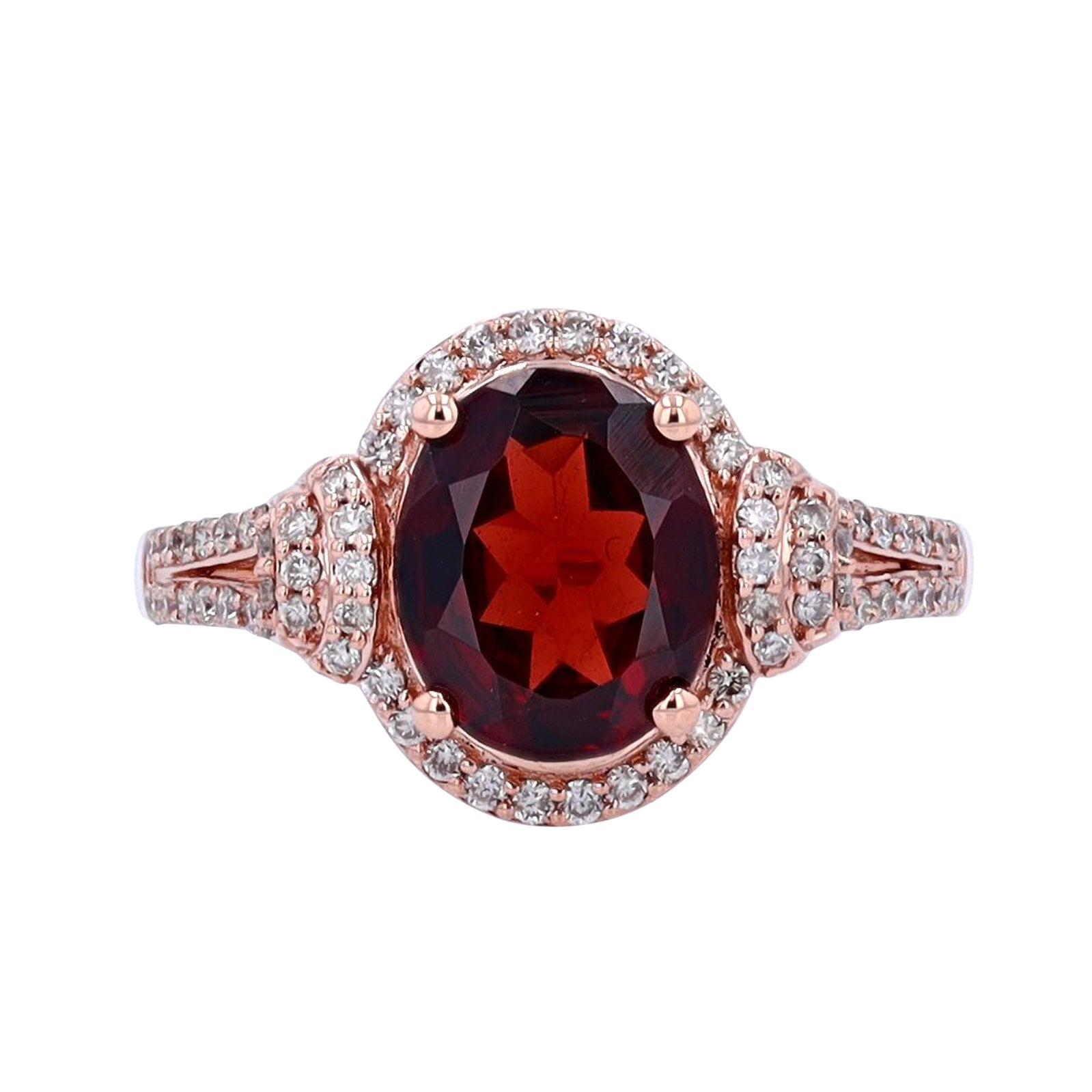 10K RG Garnet Center Ring