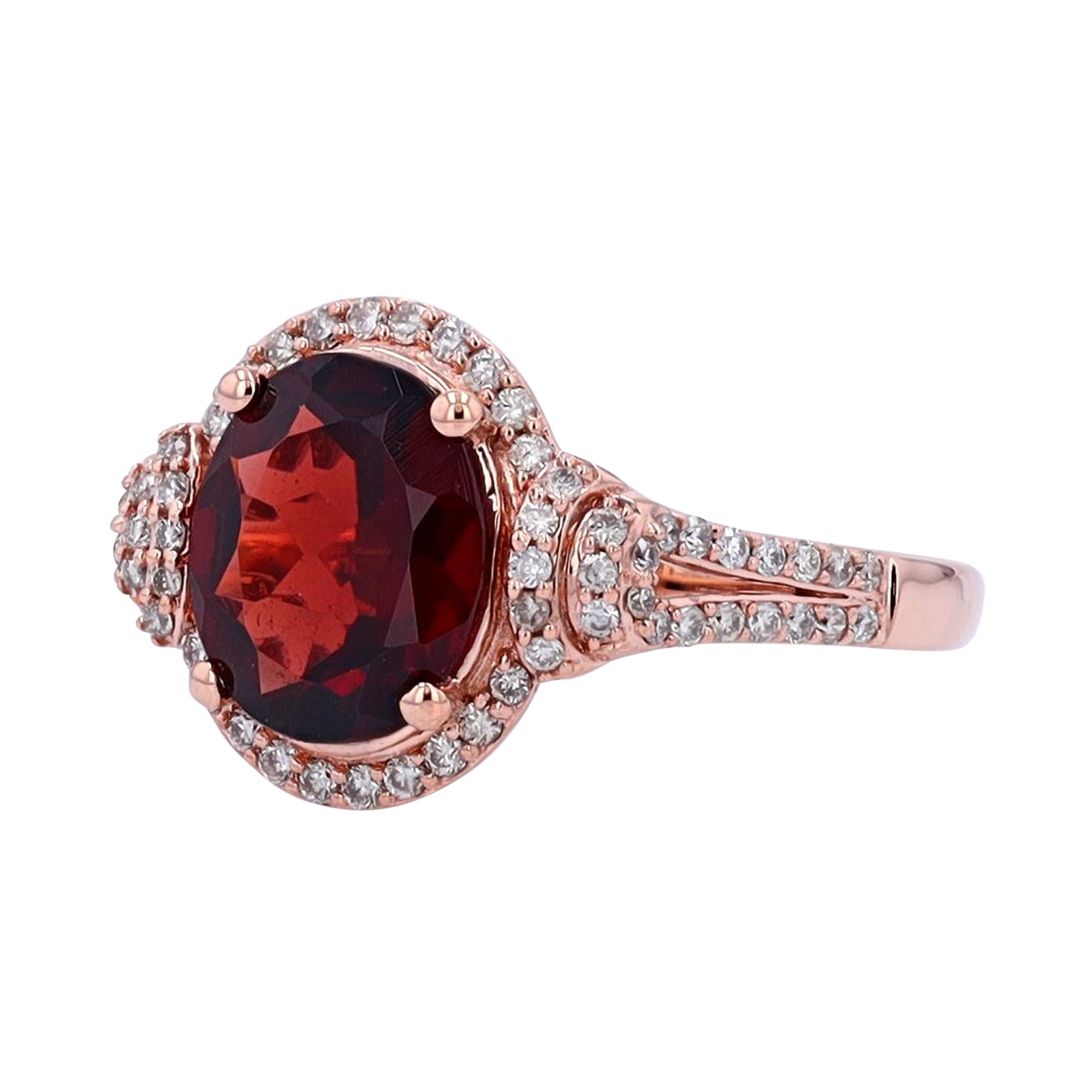 10K RG Garnet Center Ring