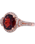 10K RG Garnet Center Ring