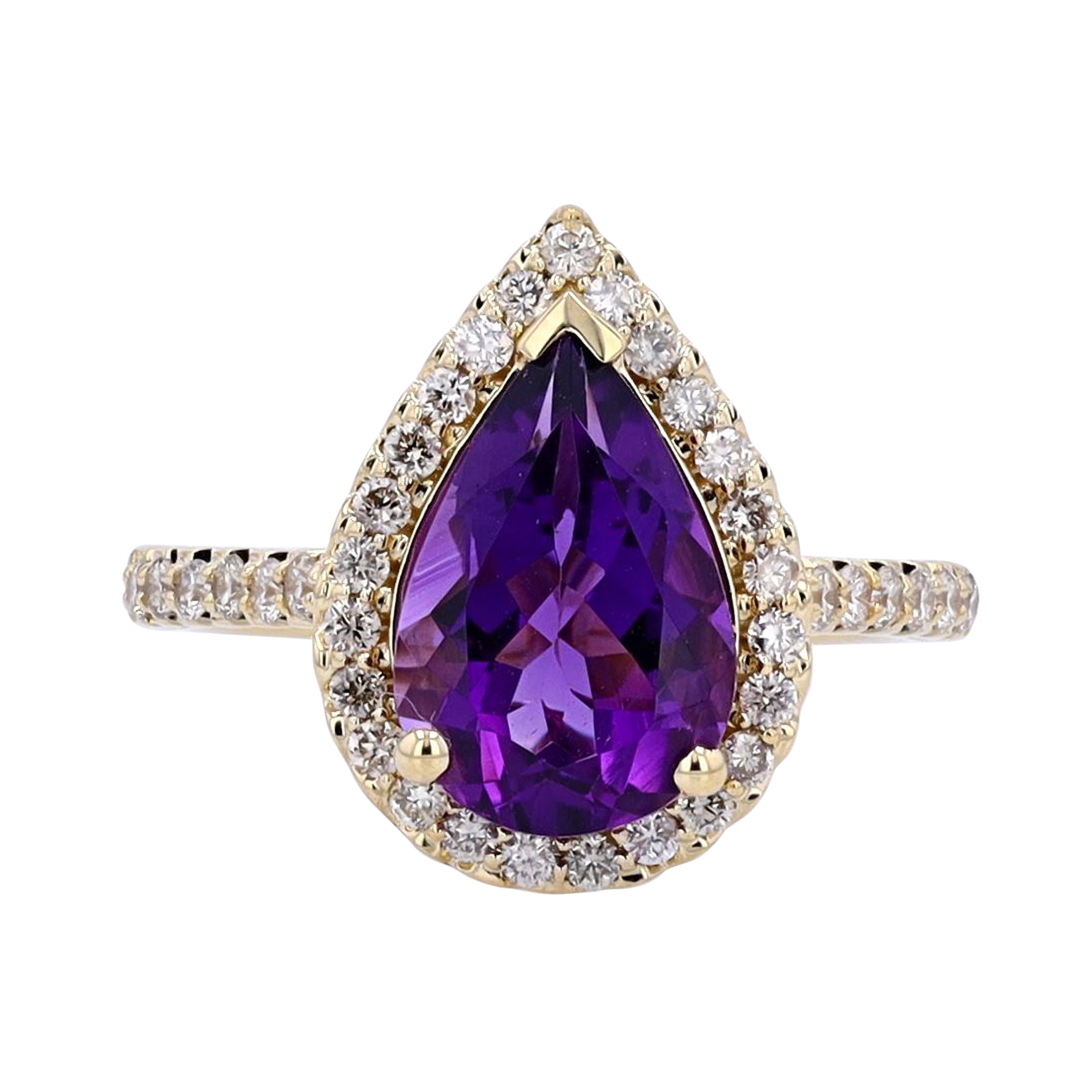 10K YG Pear Cut Gemstone Center Ring<p><strong>More Colors Available</p></strong>