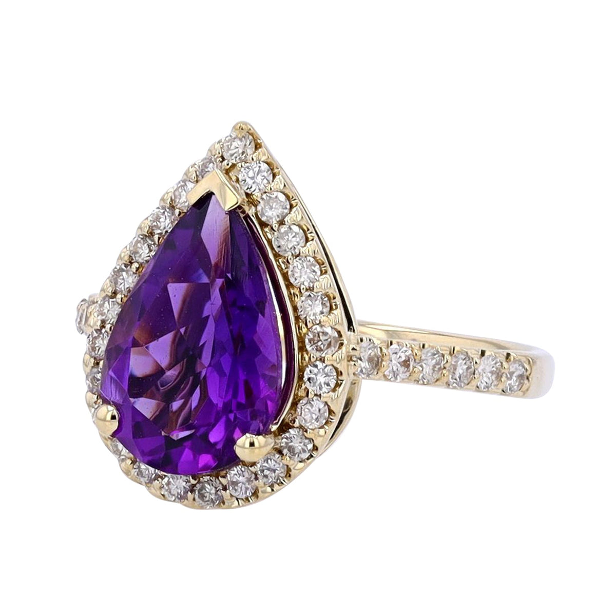 10K YG Pear Cut Gemstone Center Ring<p><strong>More Colors Available</p></strong>