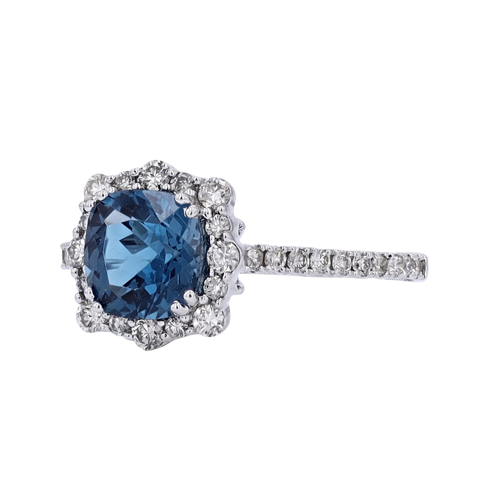 10K WG London Blue Topaz Center Ring