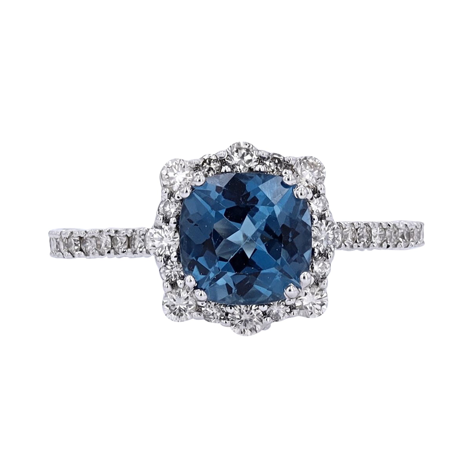 10K WG London Blue Topaz Center Ring
