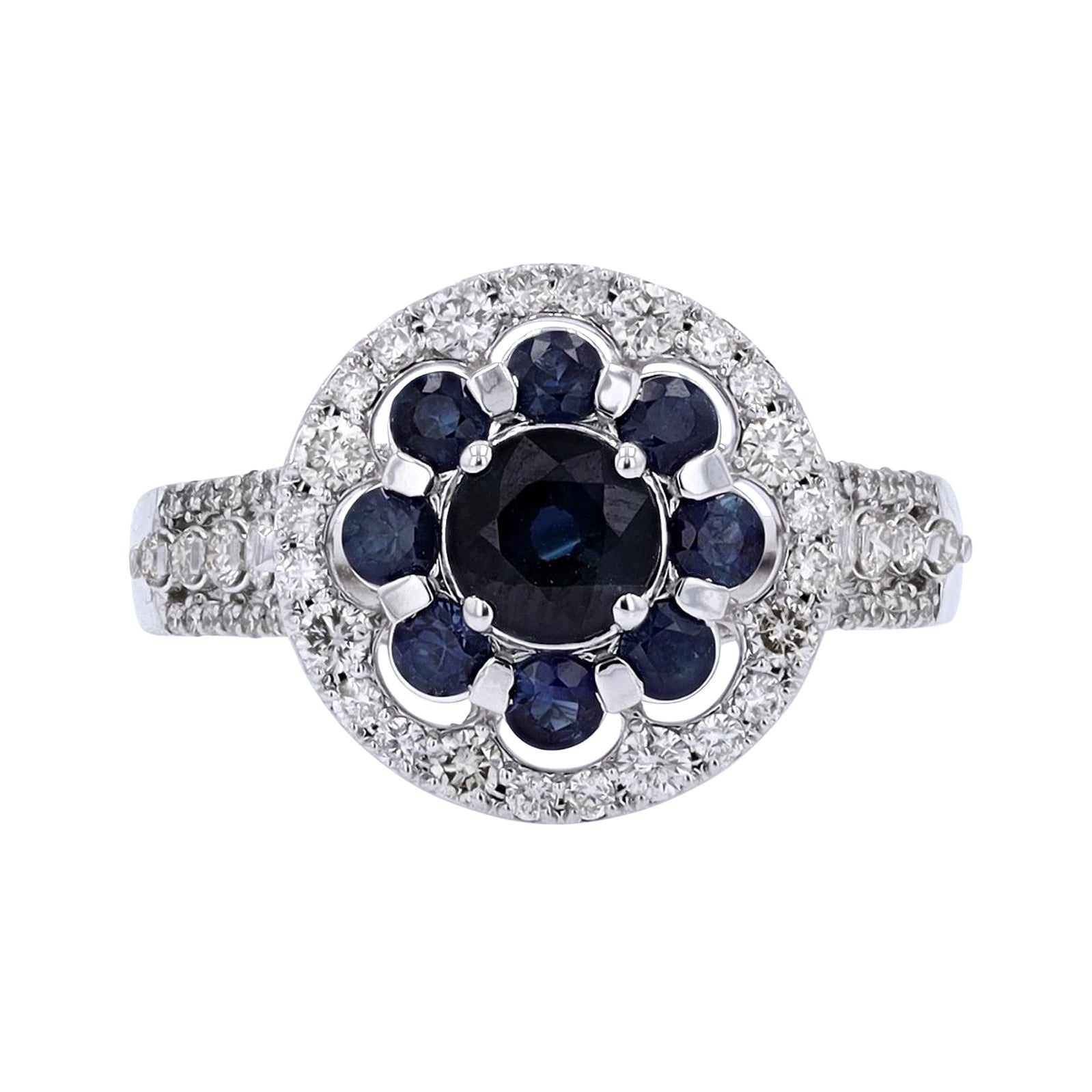 14K WG Gemstone & Diamond Ring<p><strong>More Colors Available</p></strong>