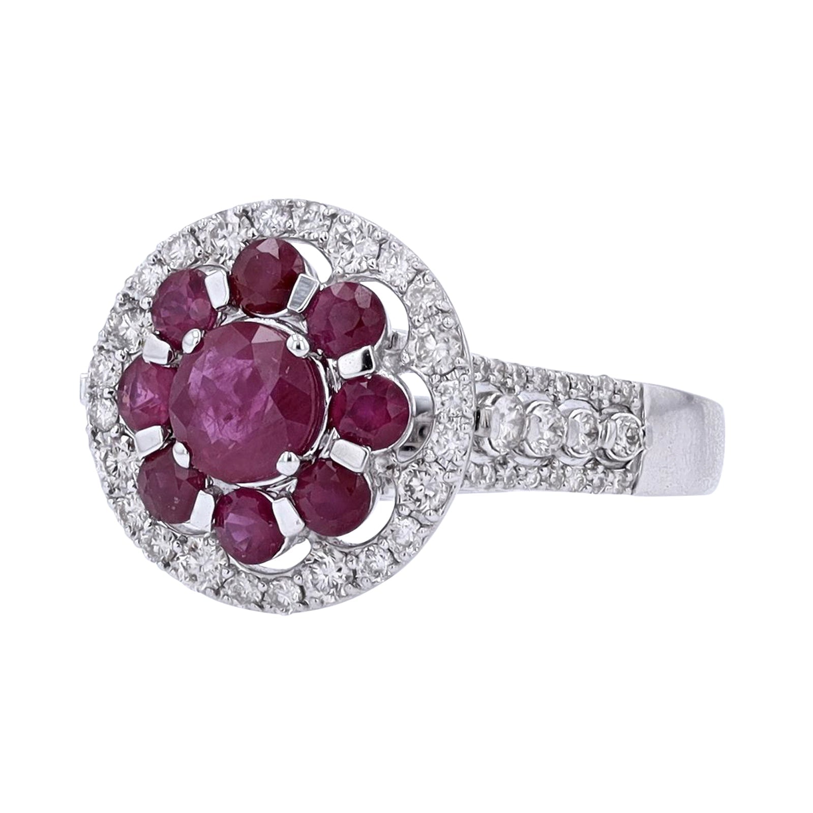 14K WG Gemstone & Diamond Ring<p><strong>More Colors Available</p></strong>