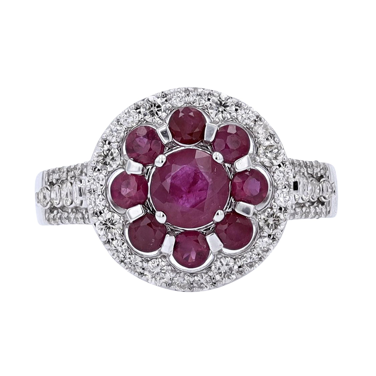 14K WG Gemstone & Diamond Ring<p><strong>More Colors Available</p></strong>