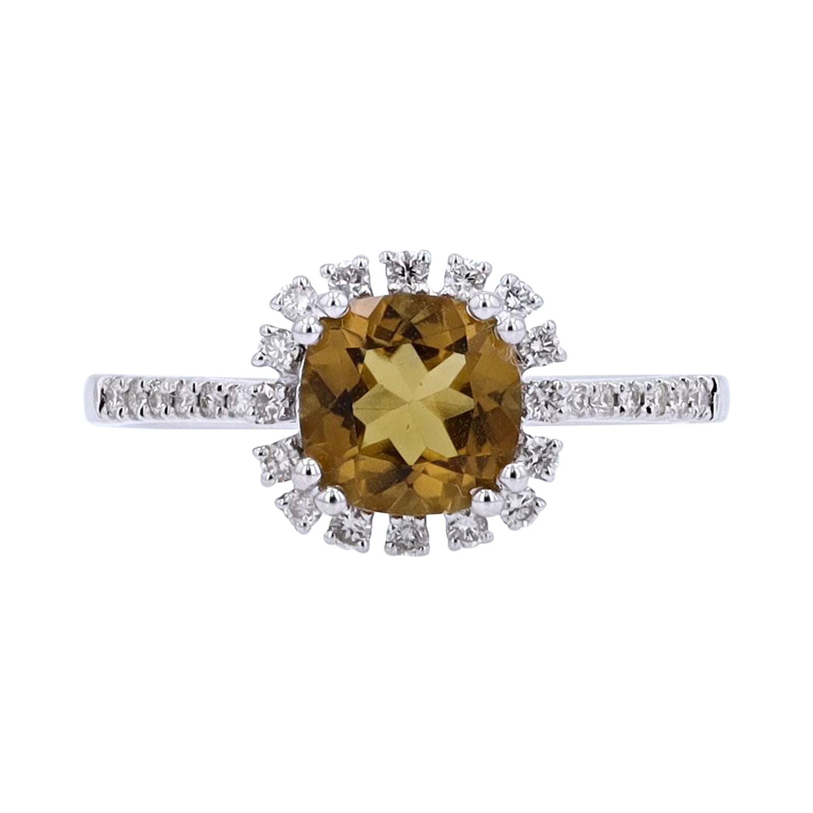 10K WG Citrine Center Ring
