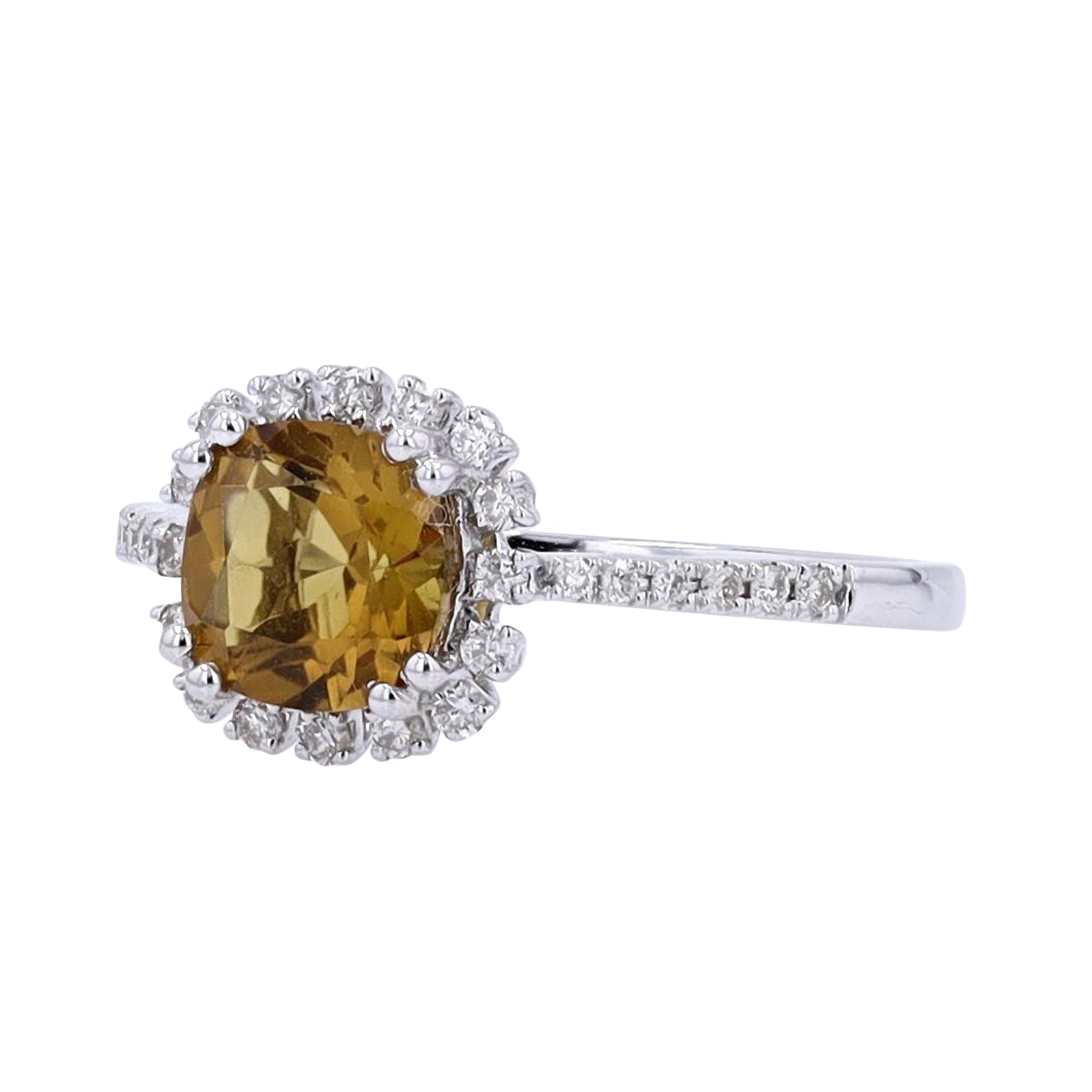 10K WG Citrine Center Ring