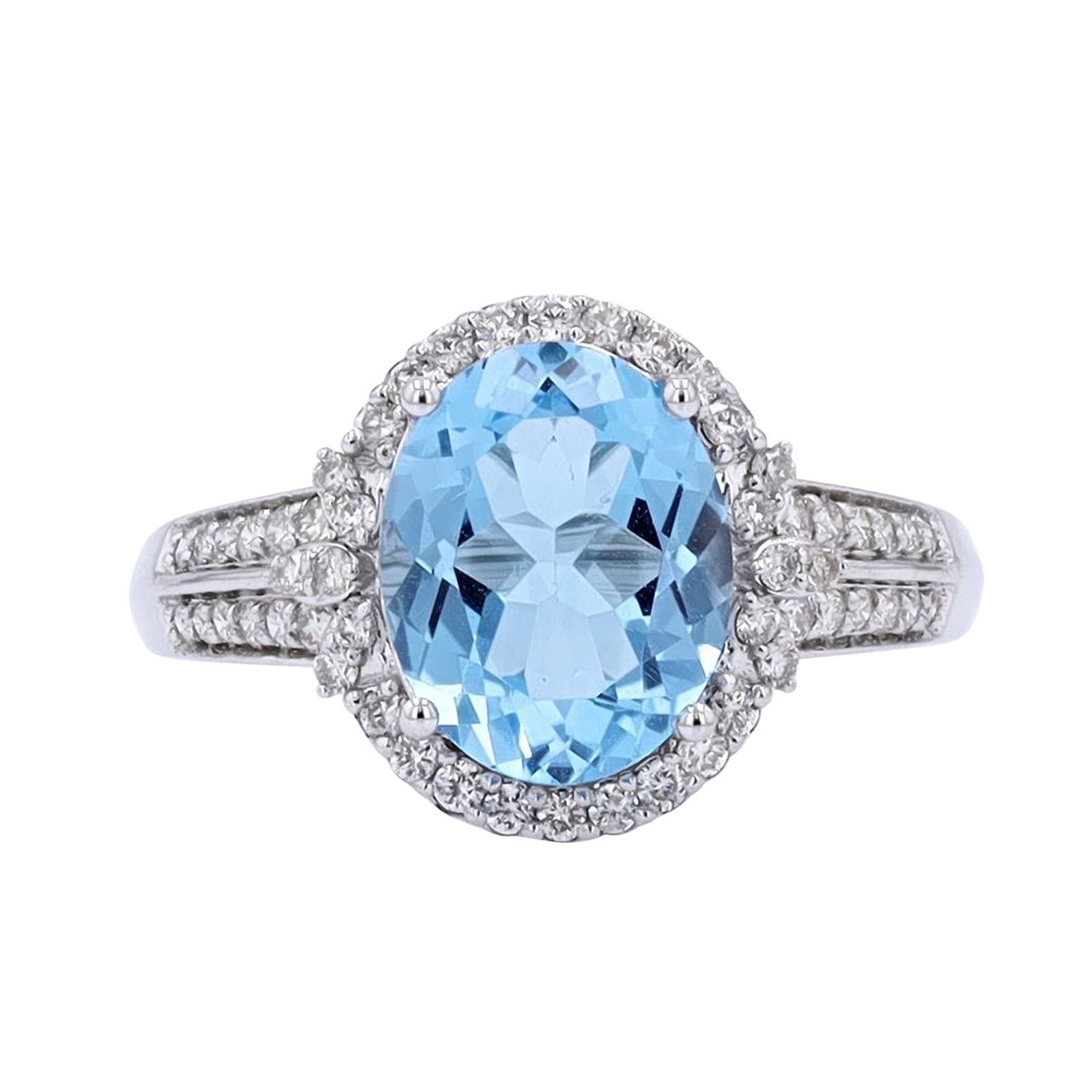 10K WG 3 CT Swiss Blue Topaz Ring