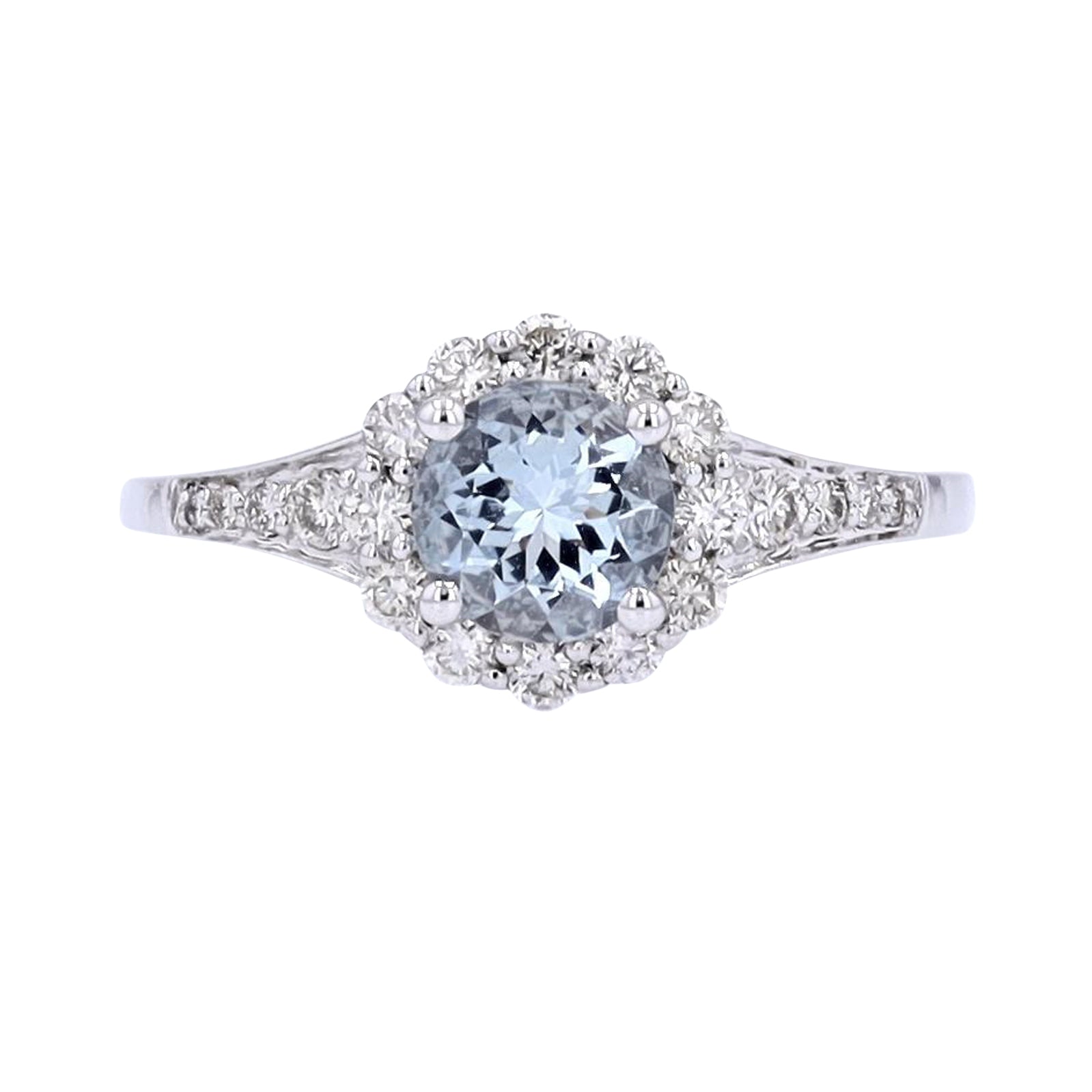 10K WG Gemstone Halo Ring<p><strong>More Colors Available</p></strong>