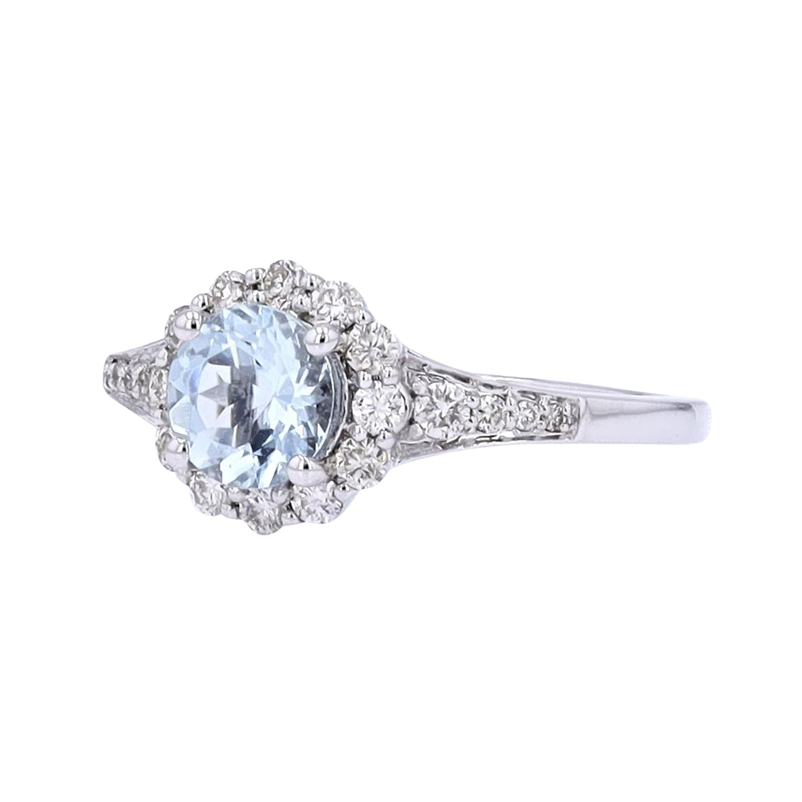 10K WG Gemstone Halo Ring<p><strong>More Colors Available</p></strong>