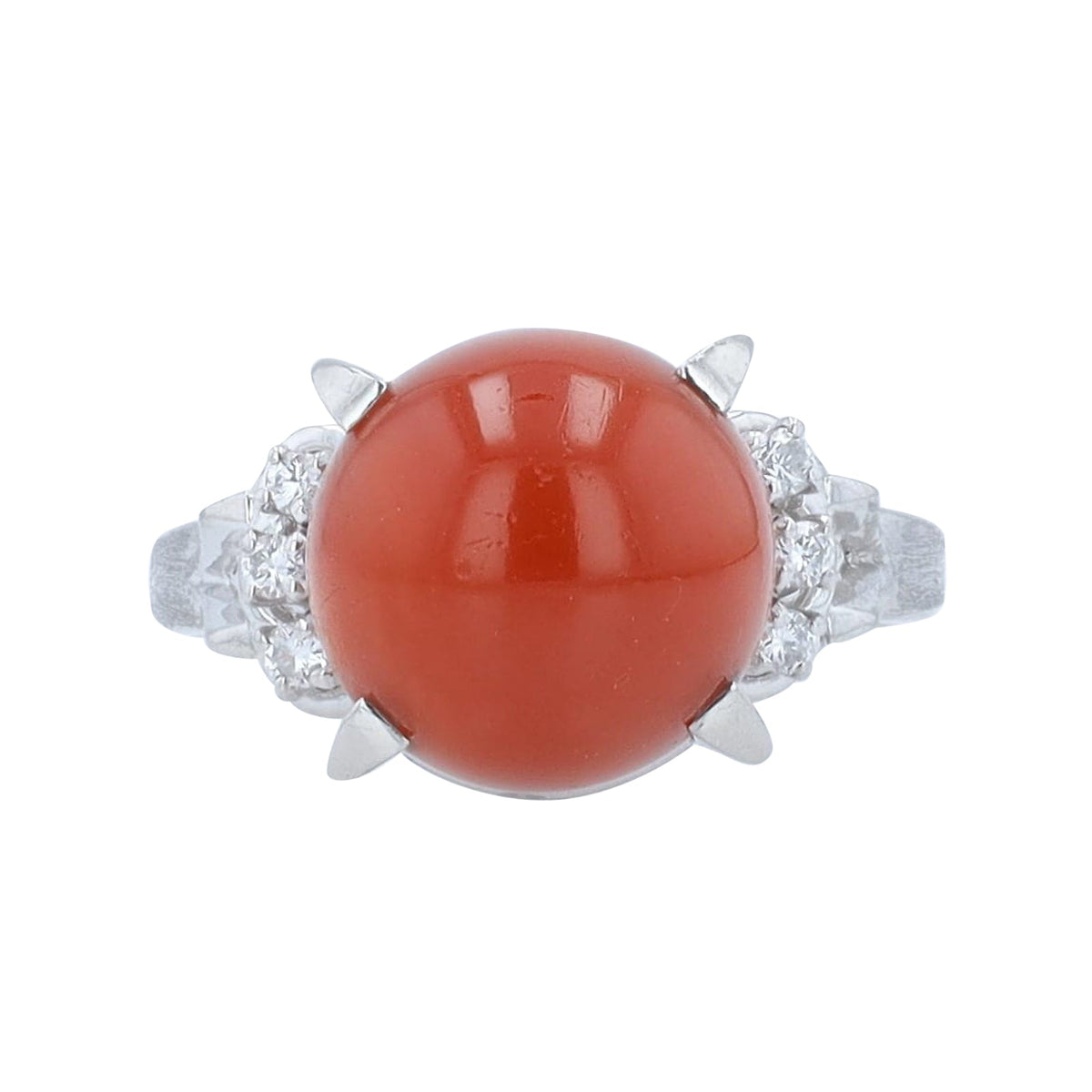 PT900 8.92 CT Coral Ring