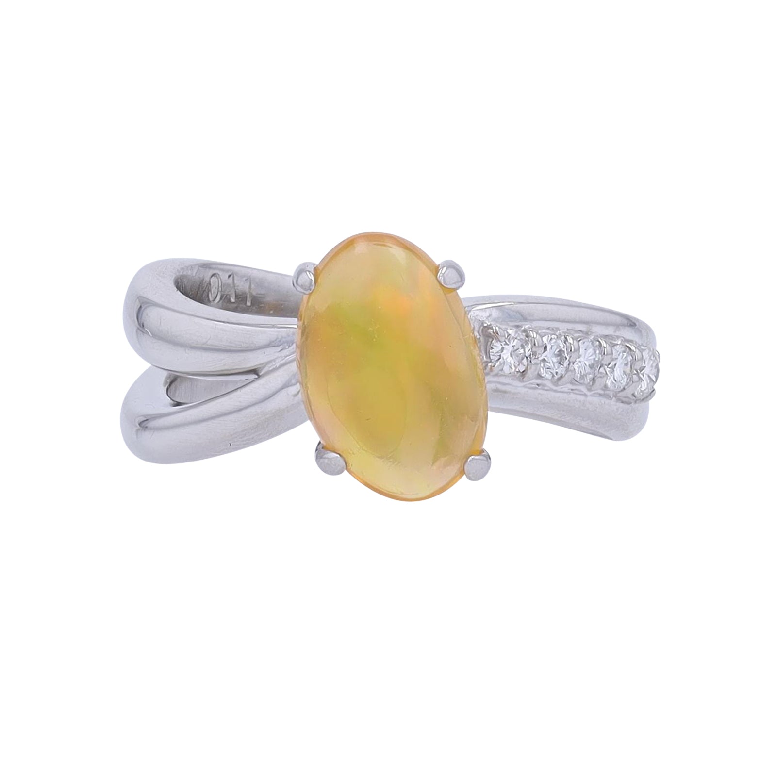 PT900 1.40 CT Oval Fire Opal Ring