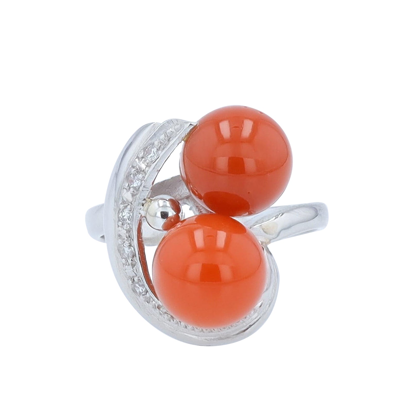 PT900 Coral Bead Ring