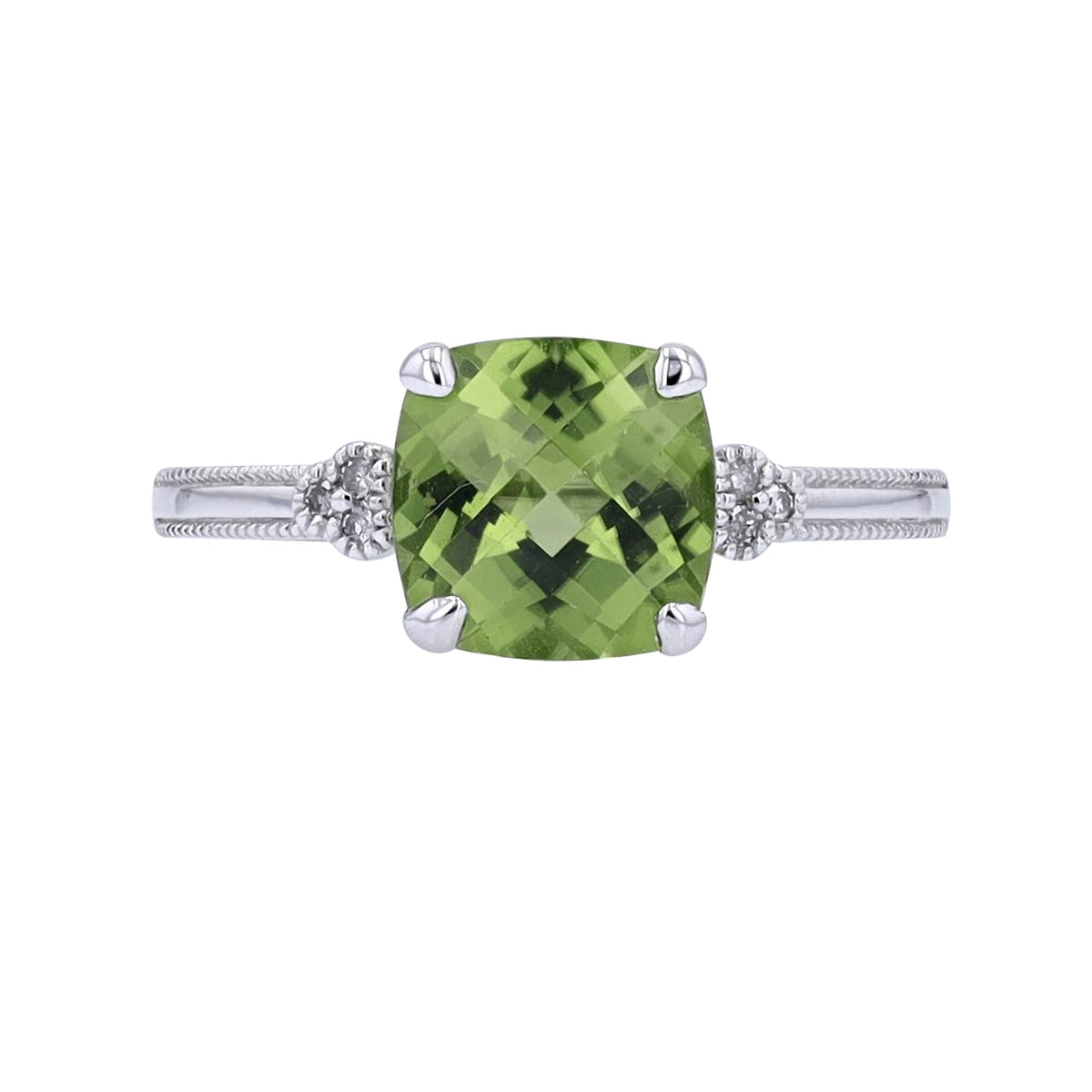 14K WG Cushion Cut Gemstone Ring<p><strong>More Colors Available</p></strong>