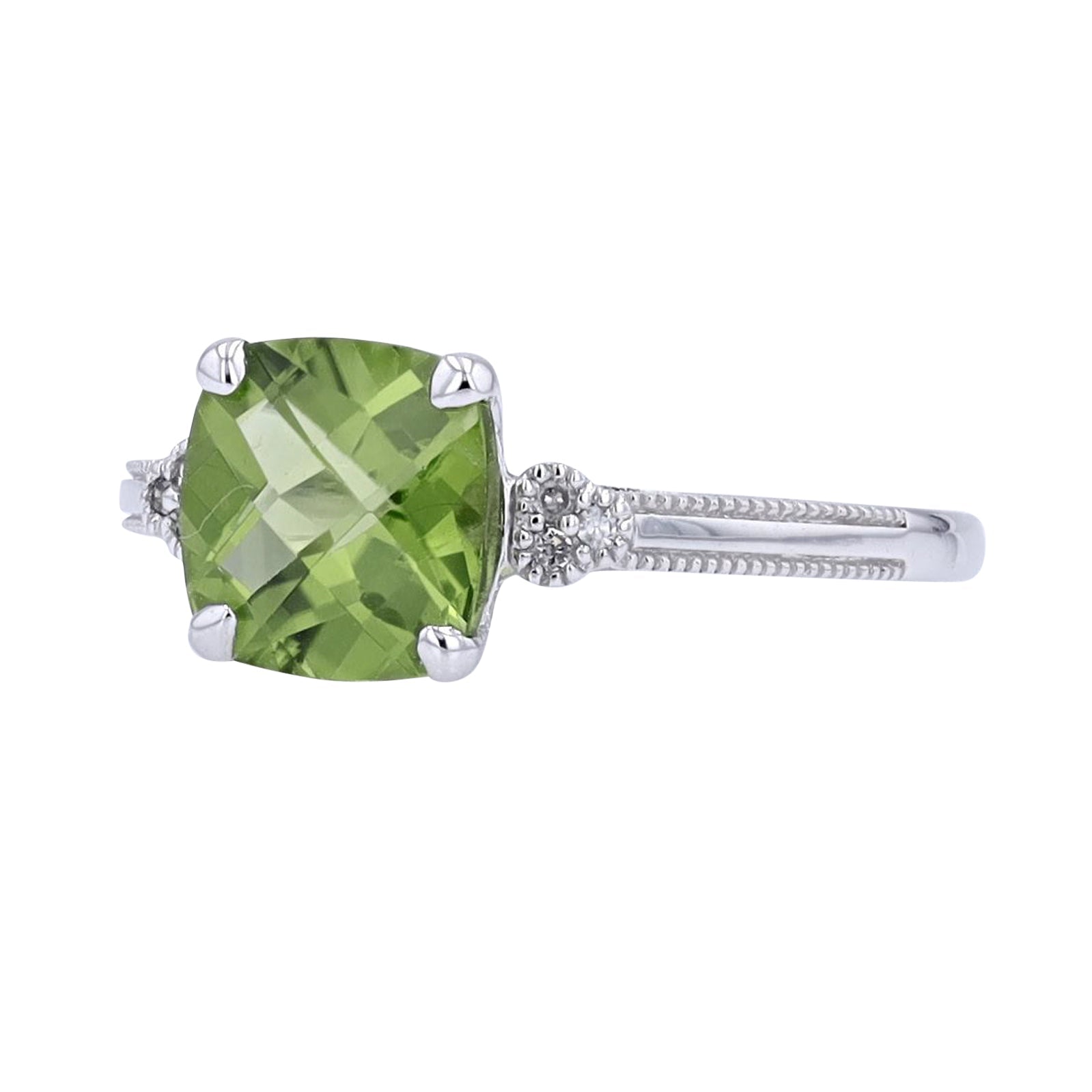 14K WG Cushion Cut Gemstone Ring<p><strong>More Colors Available</p></strong>