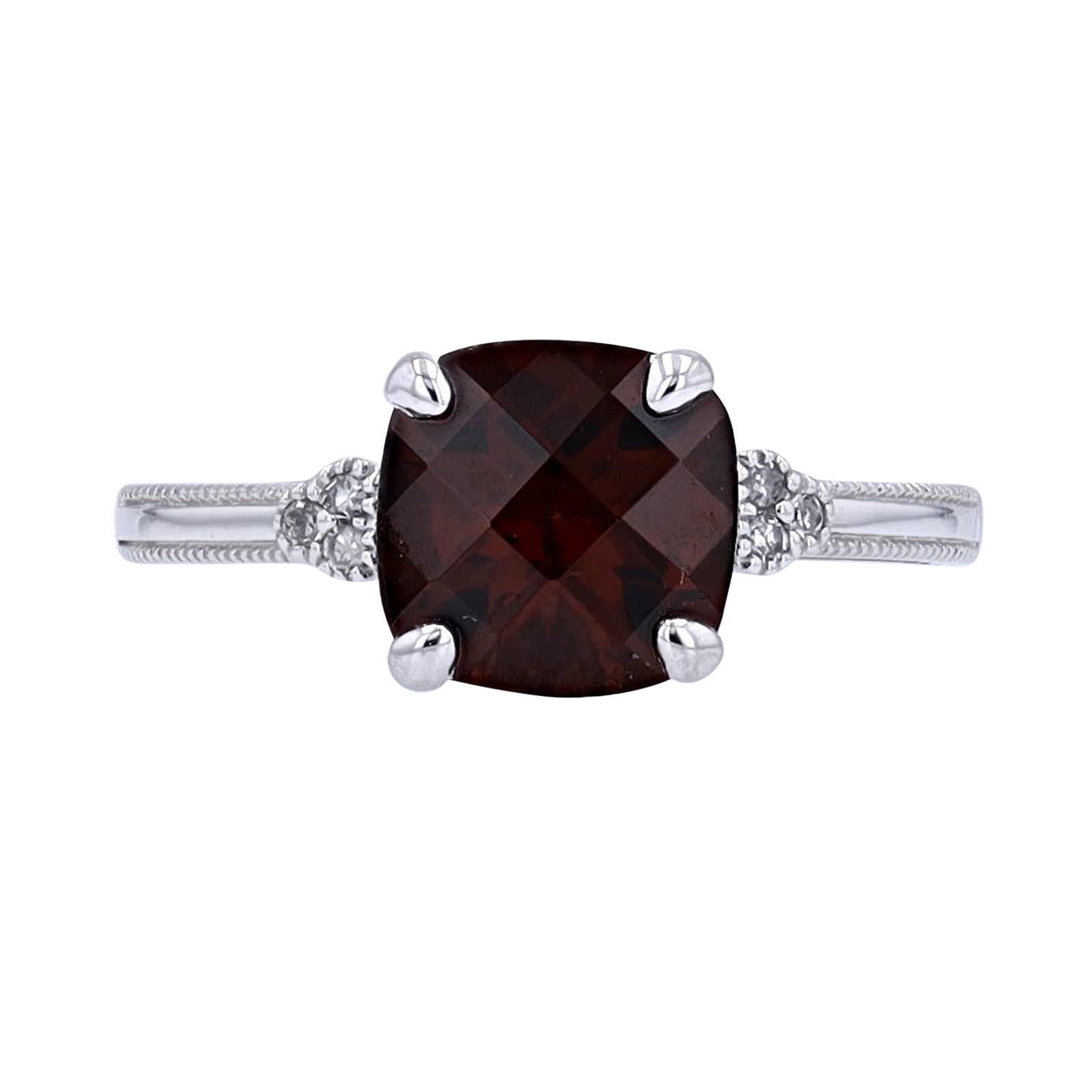 14K WG Cushion Cut Gemstone Ring<p><strong>More Colors Available</p></strong>