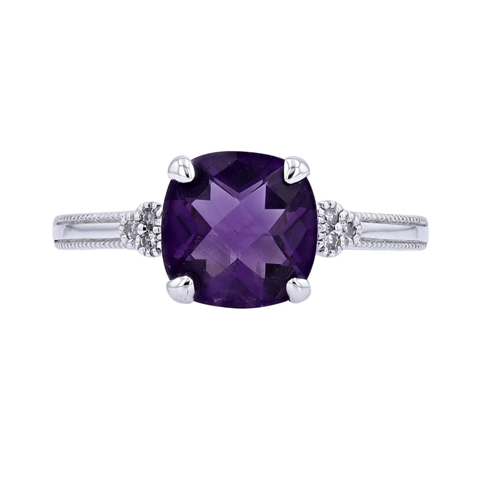 14K WG Cushion Cut Gemstone Ring<p><strong>More Colors Available</p></strong>