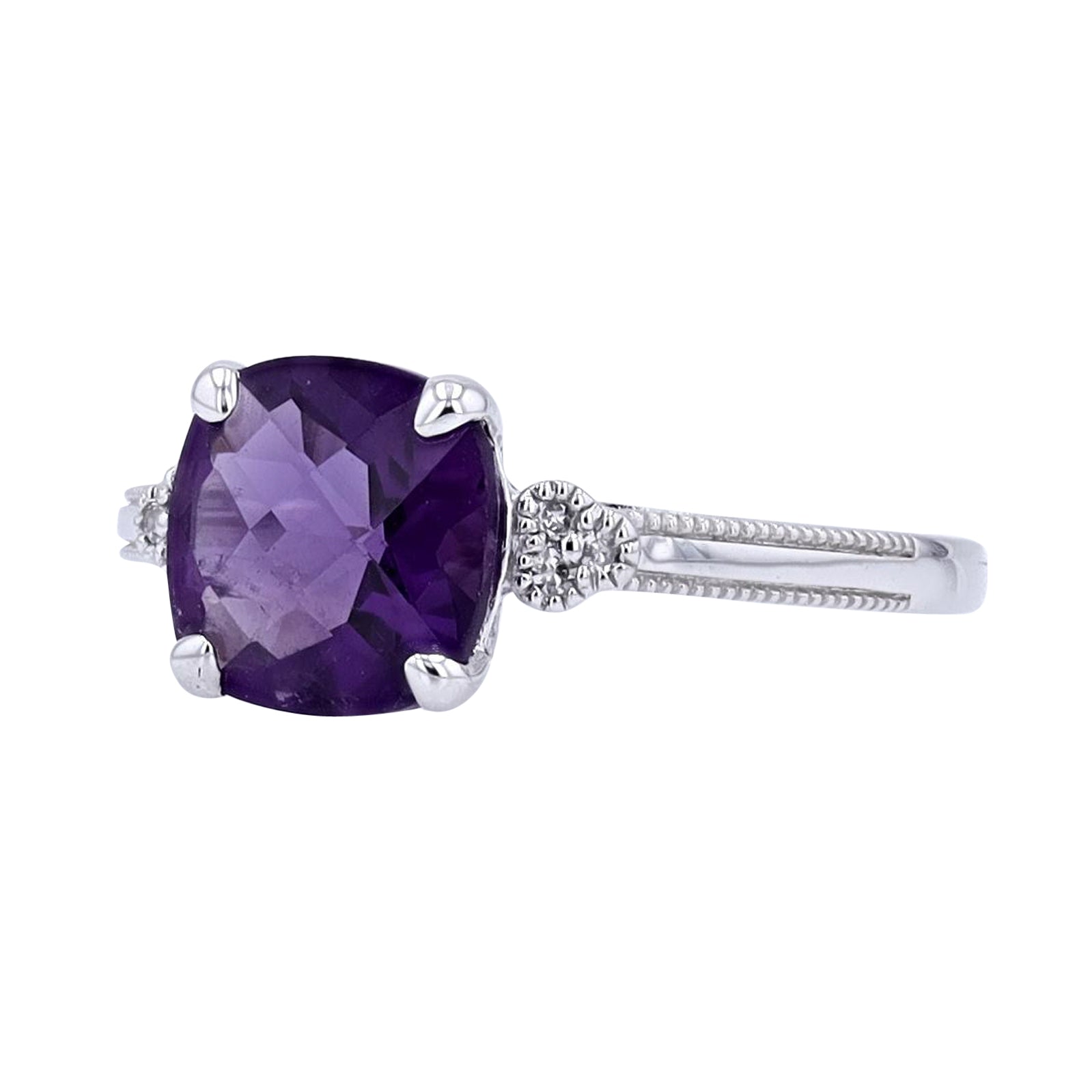 14K WG Cushion Cut Gemstone Ring<p><strong>More Colors Available</p></strong>