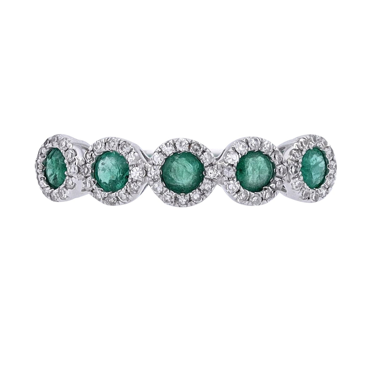 14K WG Gemstone Halo Stackable Band<p><strong>More Colors Available</p></strong>