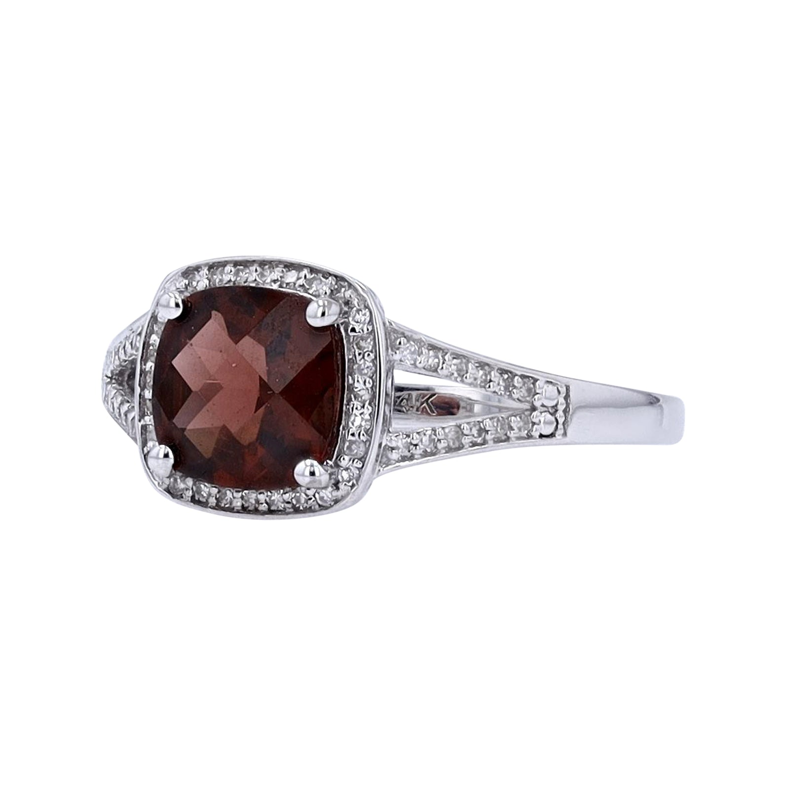 14K Cushion Cut Halo Gemstone Ring<p><strong>More Colors Available</p></strong>