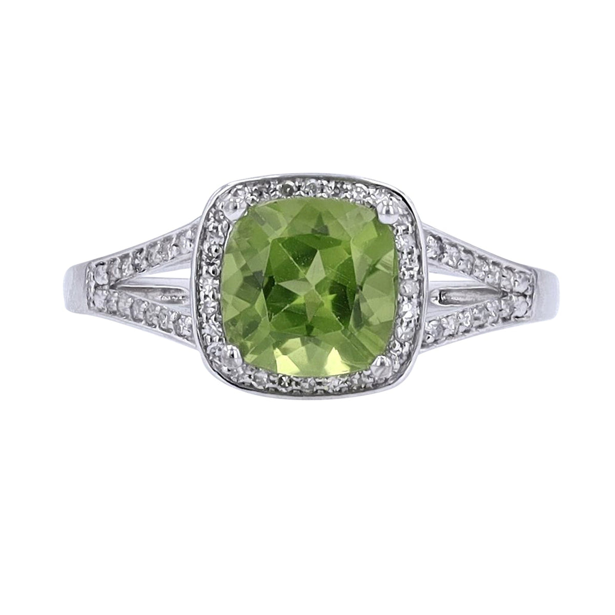 14K Cushion Cut Halo Gemstone Ring<p><strong>More Colors Available</p></strong>