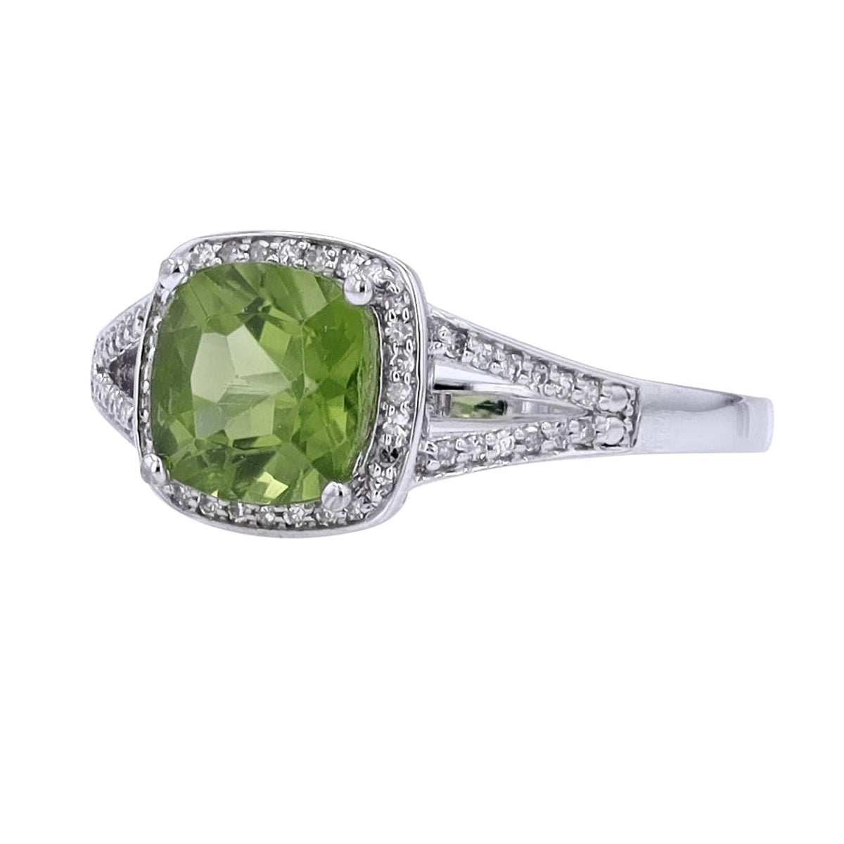14K Cushion Cut Halo Gemstone Ring<p><strong>More Colors Available</p></strong>