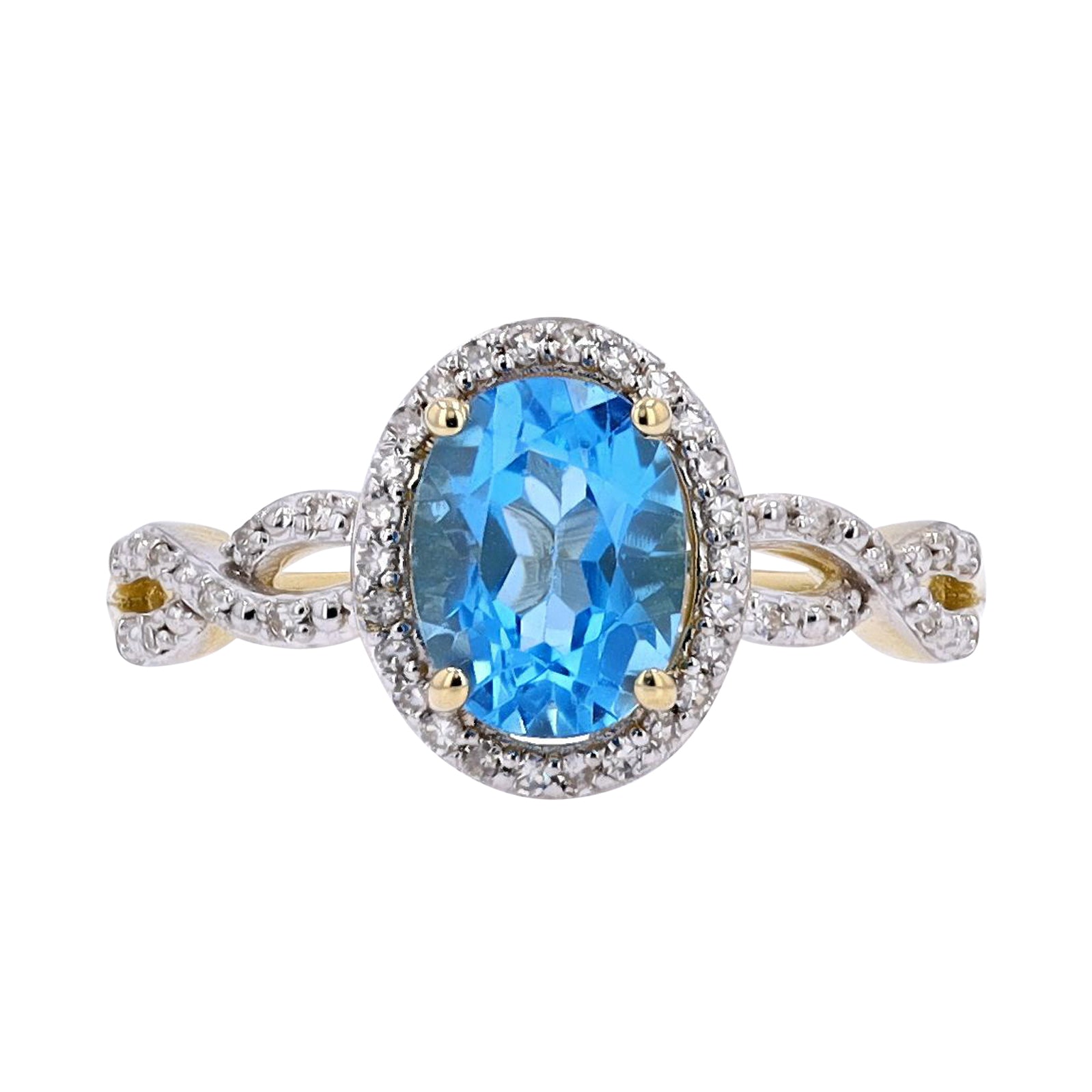 10K Oval Gemstone Halo Ring<p><strong>More Colors Available</p></strong>