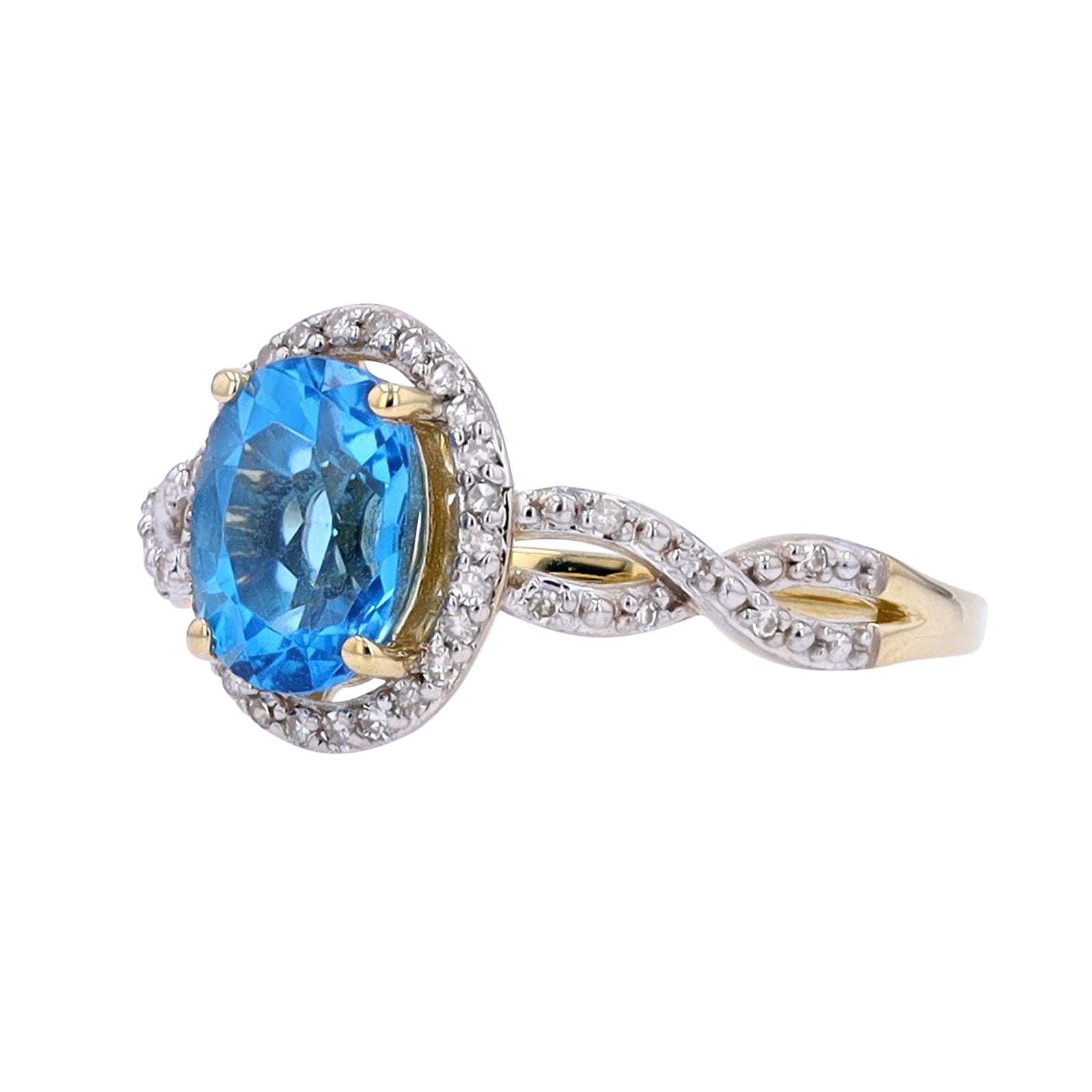 10K Oval Gemstone Halo Ring<p><strong>More Colors Available</p></strong>