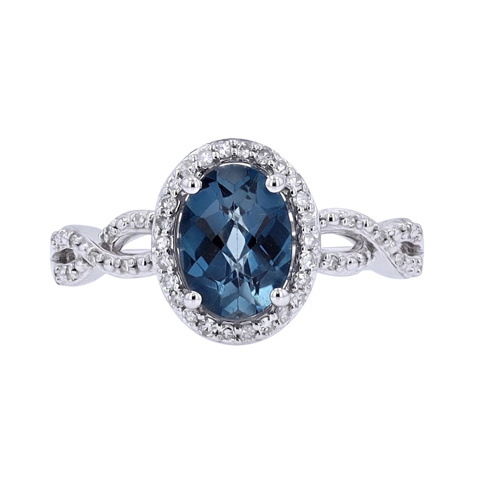 10K Oval Gemstone Halo Ring<p><strong>More Colors Available</p></strong>