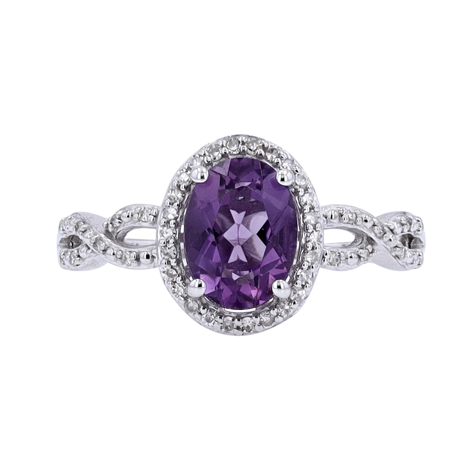 10K Oval Gemstone Halo Ring<p><strong>More Colors Available</p></strong>