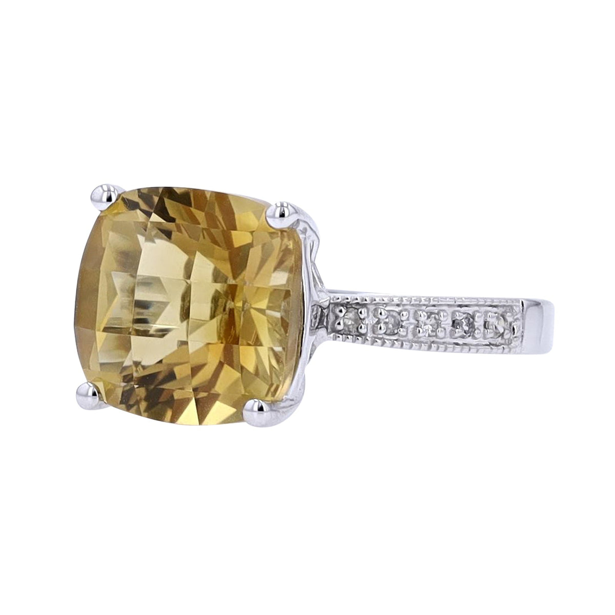 14K Cushion Cut Gemstone Solitaire Ring<p><strong>More Colors Available</p></strong>
