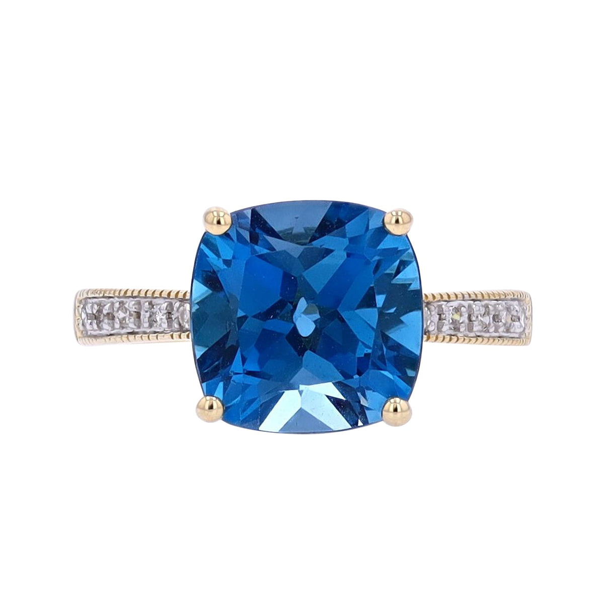 14K Cushion Cut Gemstone Solitaire Ring<p><strong>More Colors Available</p></strong>