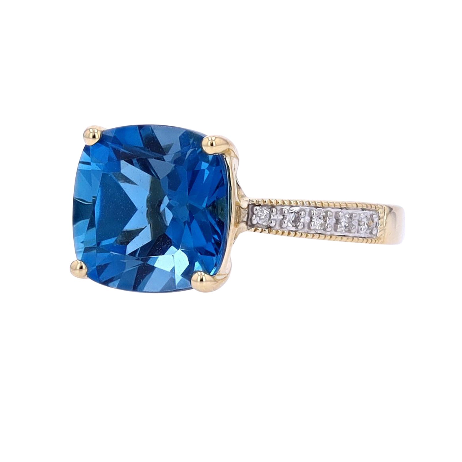 14K Cushion Cut Gemstone Solitaire Ring<p><strong>More Colors Available</p></strong>