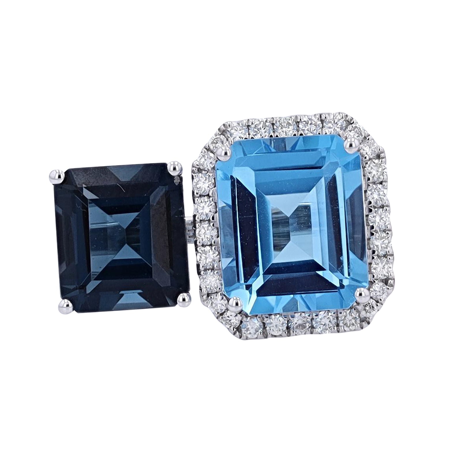 14K EFFY WG Blue Topaz Two Stone Ring<p><strong>$649</p></strong>