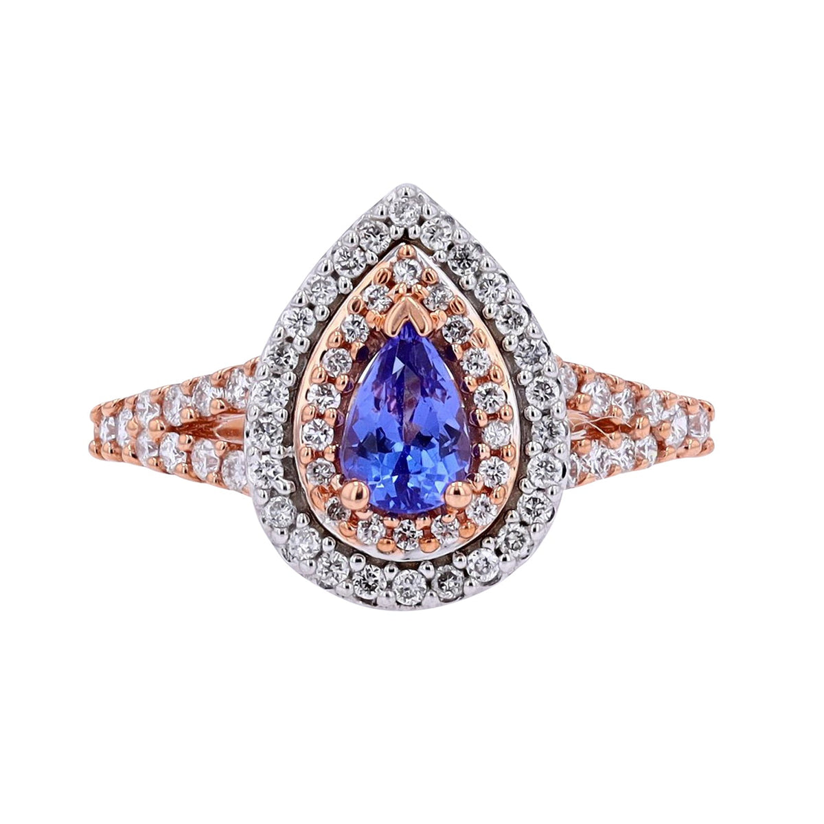 14K TT Pear Cut Tanzanite Ring