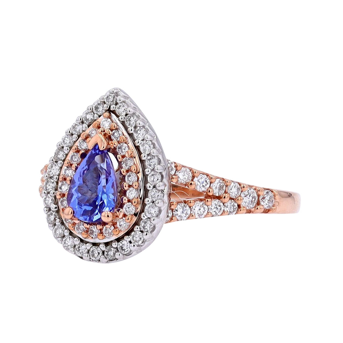 14K TT Pear Cut Tanzanite Ring