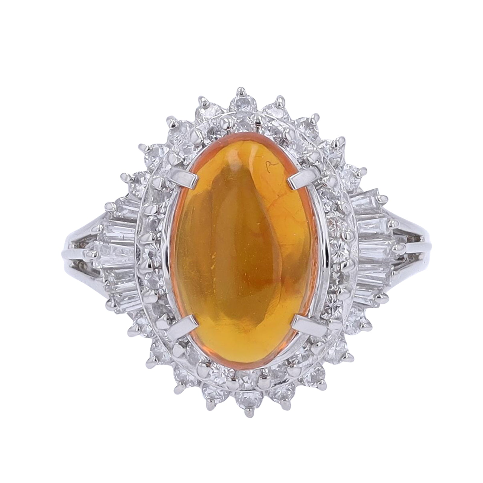 18K WG 2.30 CT Fire Opal Ring