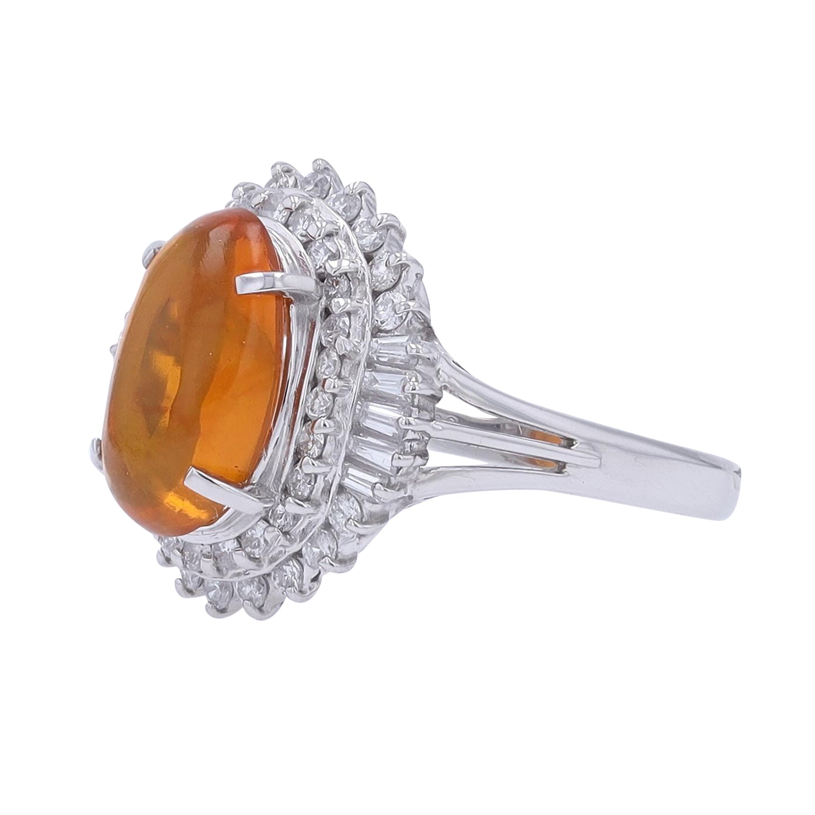 18K WG 2.30 CT Fire Opal Ring