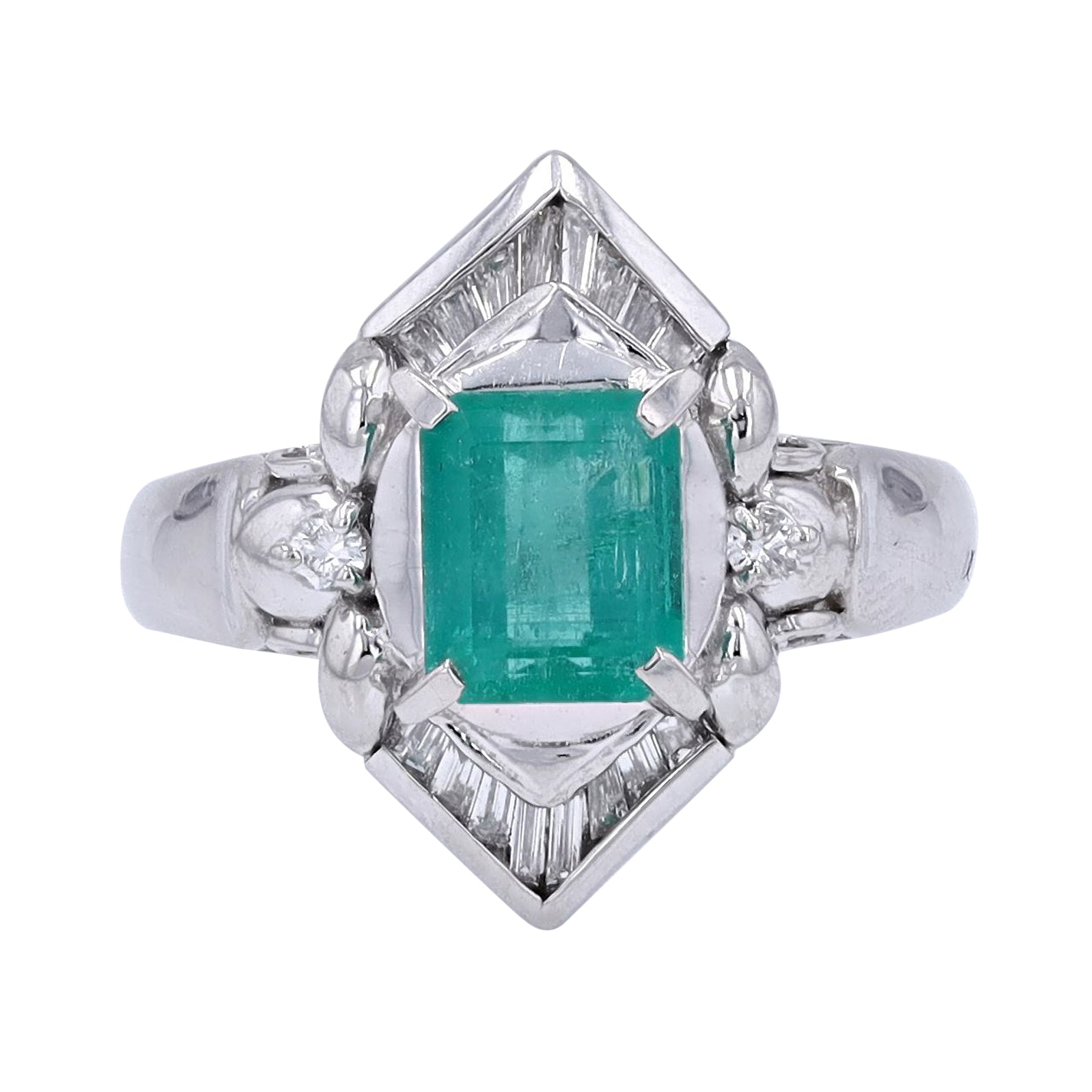 PT900 1.22 CT Emerald Center Ring