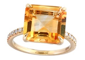 14K EFFY YG 6.60 CT Citrine Ring
