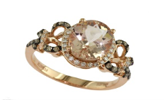 14K EFFY RG 2.35 CT Morganite Halo Ring