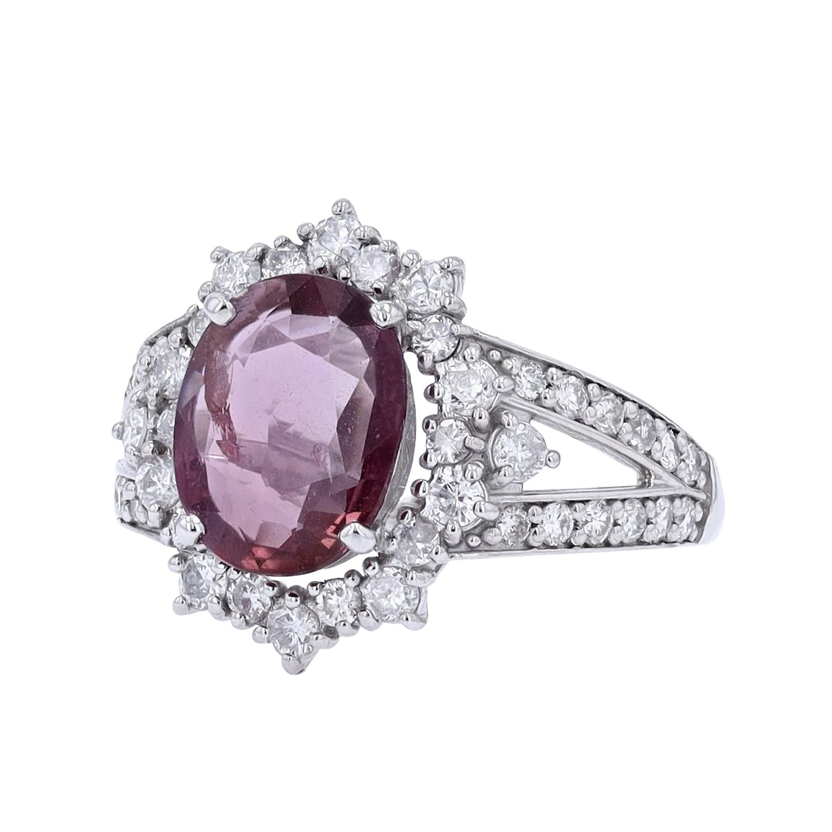 PT950 2.04 CT NO Heat Purple Pink Sapphire Halo Ring<p><strong>GIA Available</p></strong>