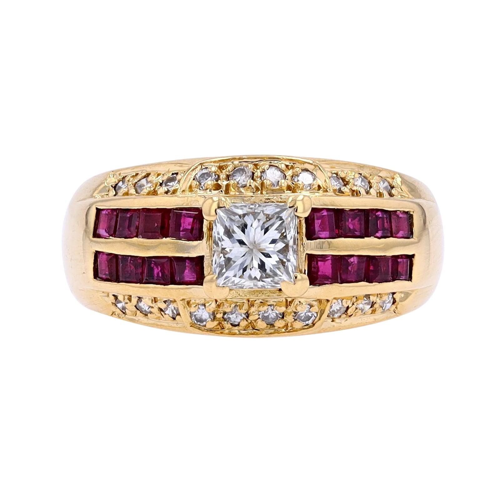 18K YG .82 CTW Ruby & Diamond Ring