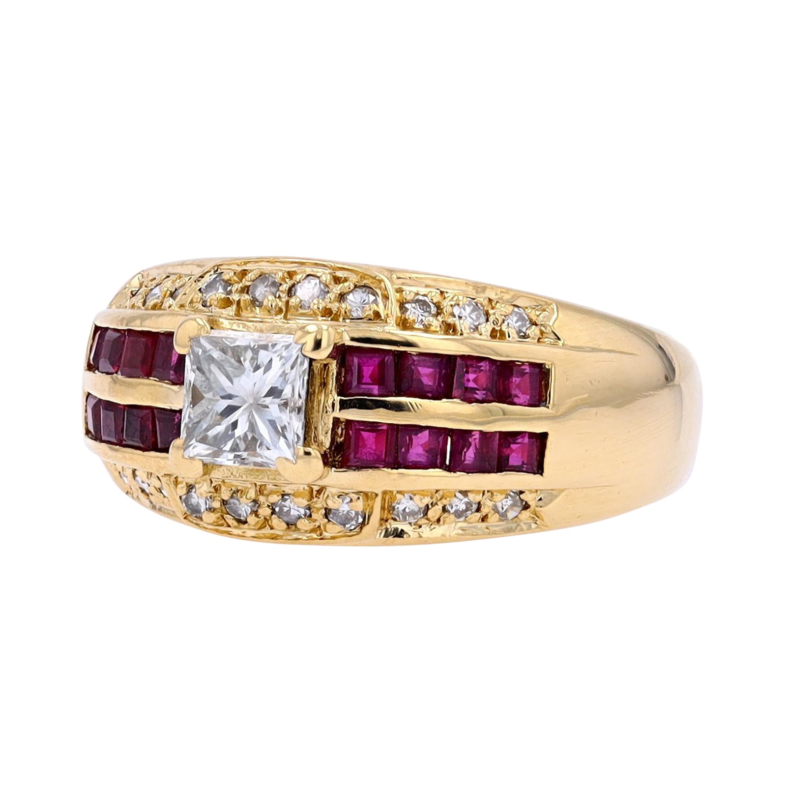 18K YG .82 CTW Ruby & Diamond Ring