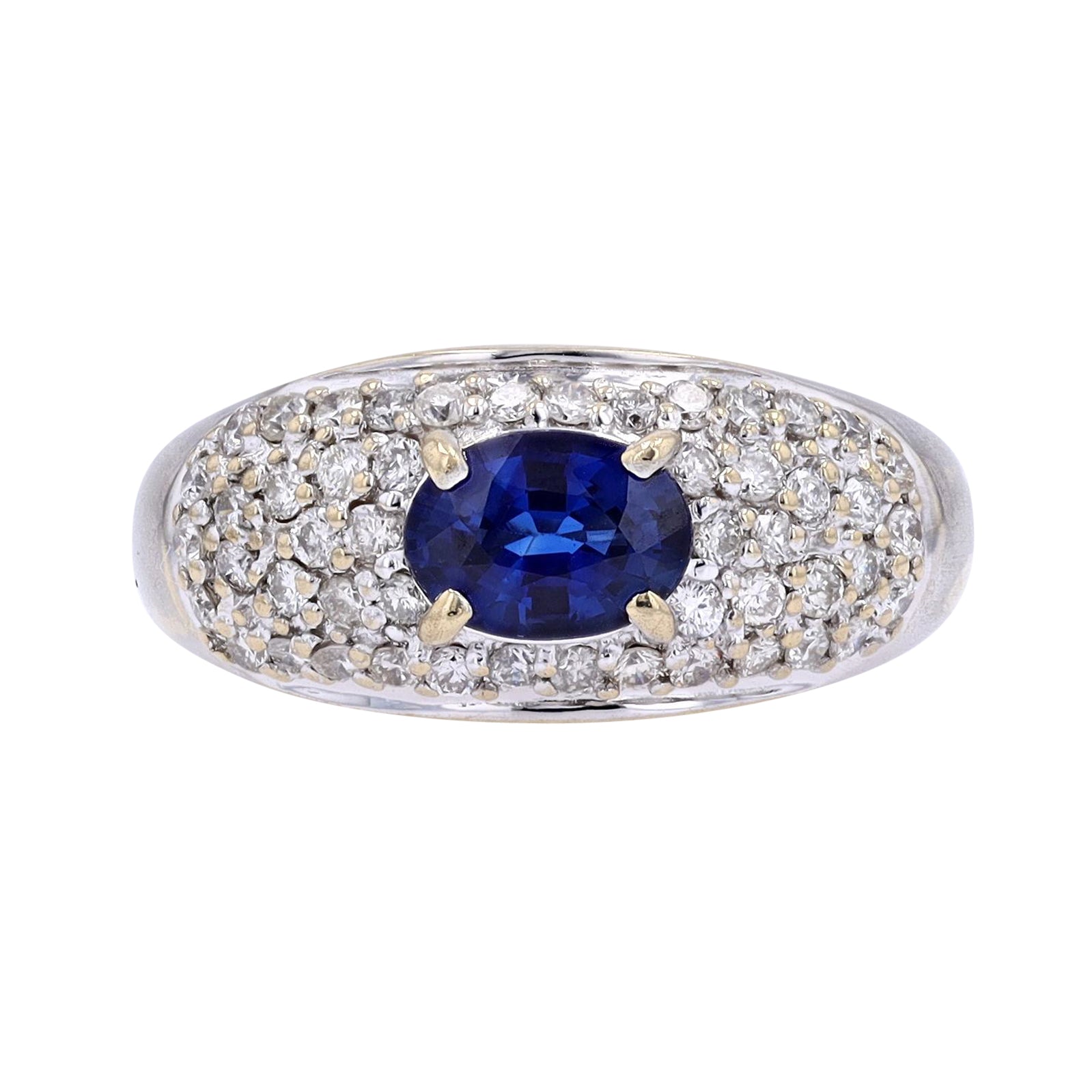 18K WG 1.02 CT Sapphire Center Ring