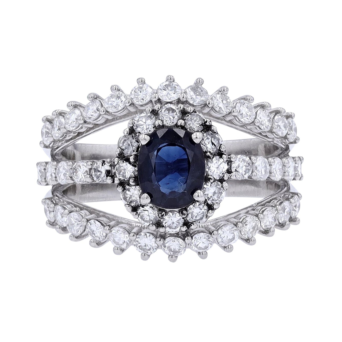 PT950 .78 CT Sapphire Ring
