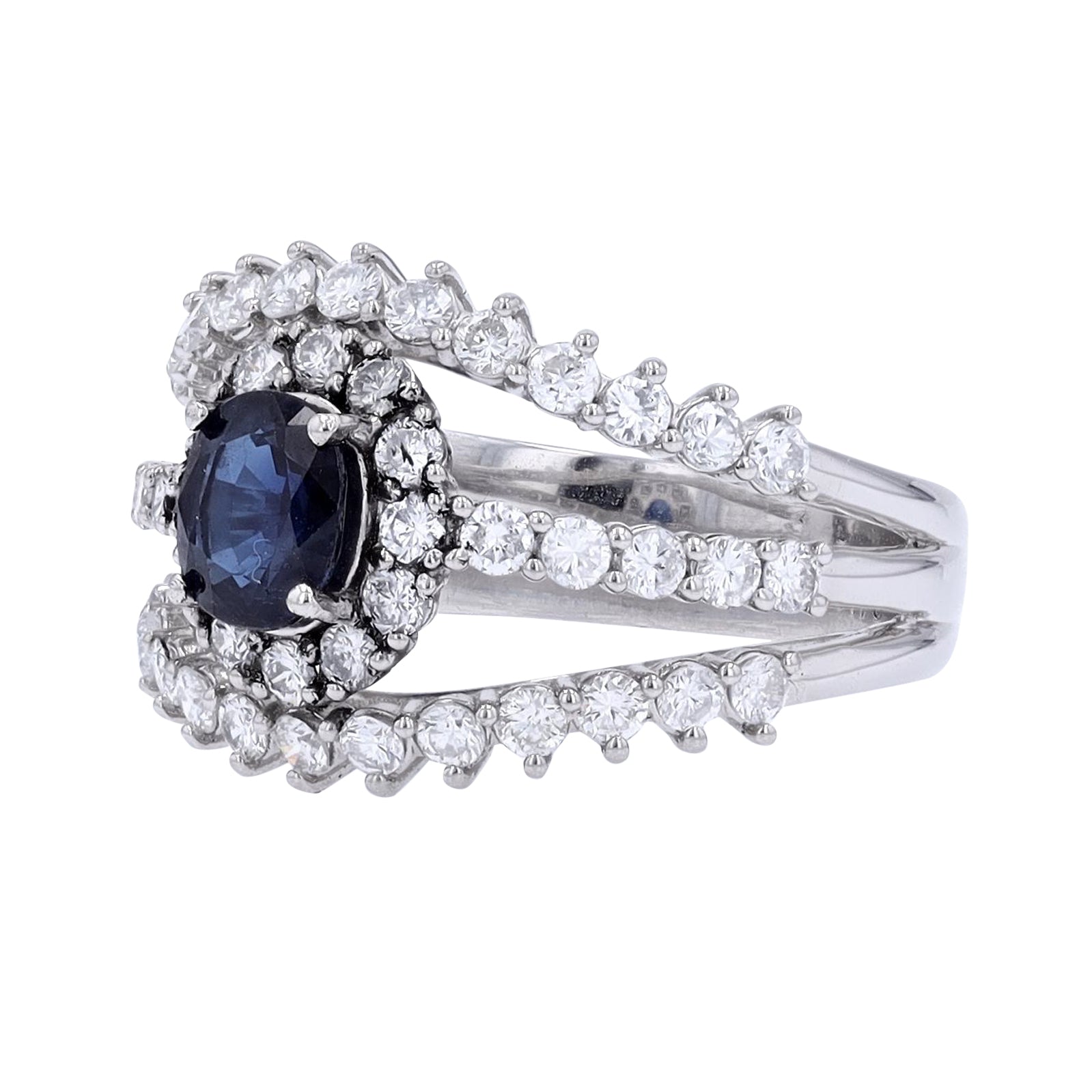 PT950 .78 CT Sapphire Ring